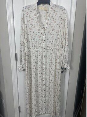 Jens Pirate Booty Voila Maxi Dress Winter White Floral XS NEW